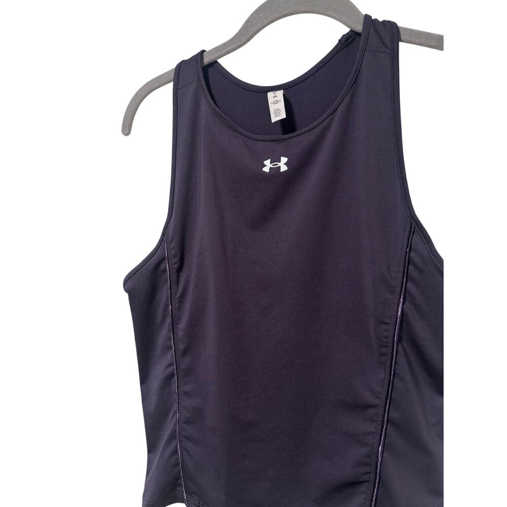 Under Armour Women’s HeatGear Fitted Tank Top Small Purple Sleeveless Athletic - Picture 4 of 7
